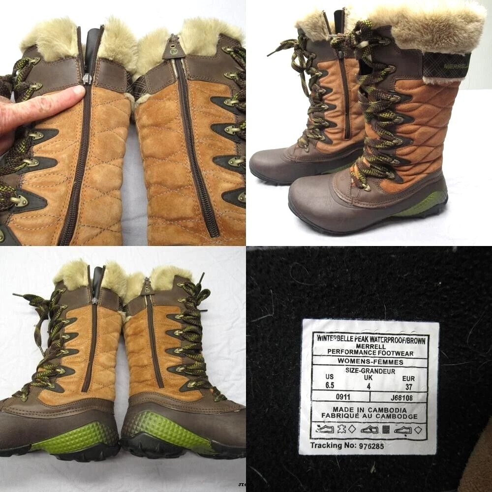 Merrell Winterbelle Peak Boots Women‎ 6.5 Insulated Tall Winter Waterproof READ